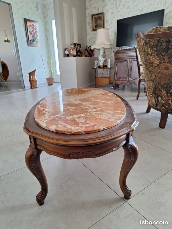 Table de salon avec plateau marbre (image 1)
