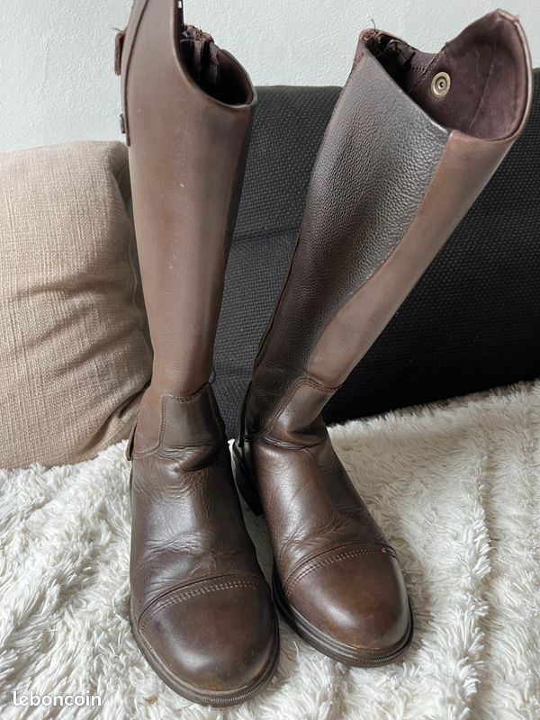 Bottes d'equitation cuir HORZE femme/fille Sport Plein air