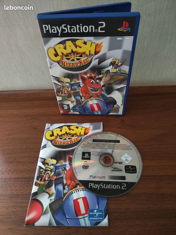 Crash Nitro Kart Sur PS2 - Édition Platinum PAL Complète (boîte, Notice)