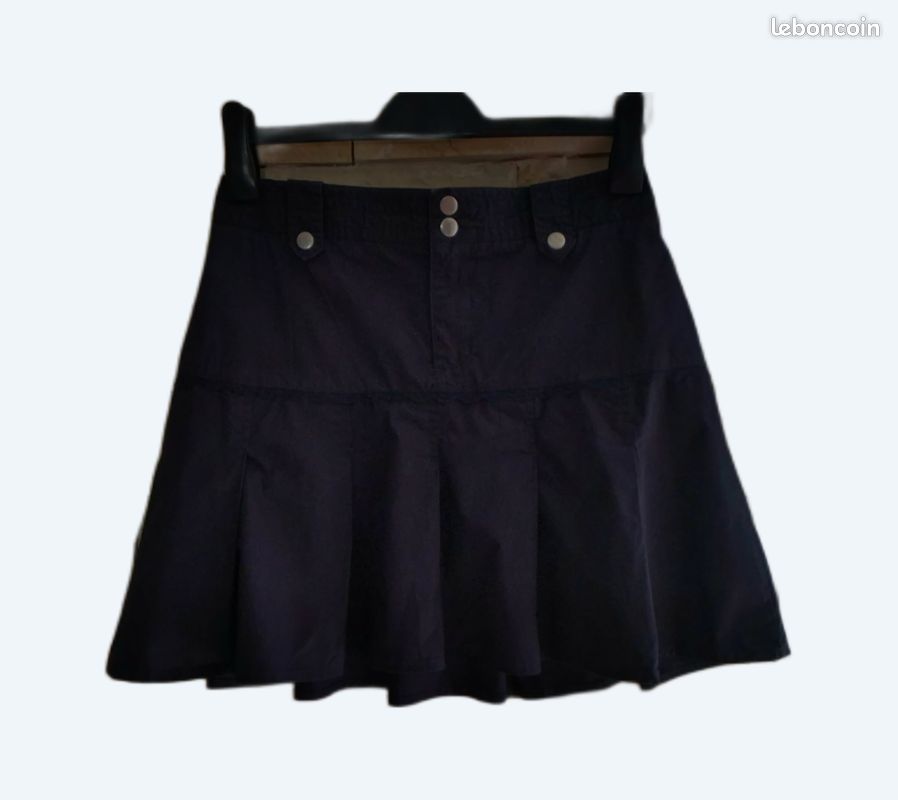 Jupe courte évasé bleu marine taille 38 Camaïeu Vêtements