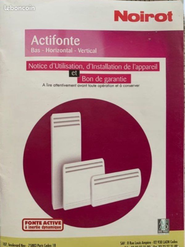 Radiateur Noirot vertical Actifonte (image 3)