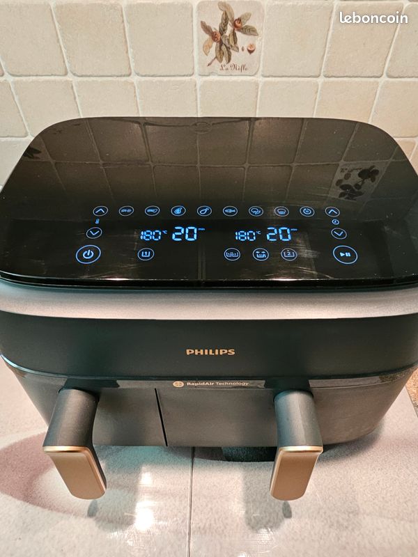 Friteuse sans huile Philips NA352/00 Airfryer 9L noir double panier (image 3)