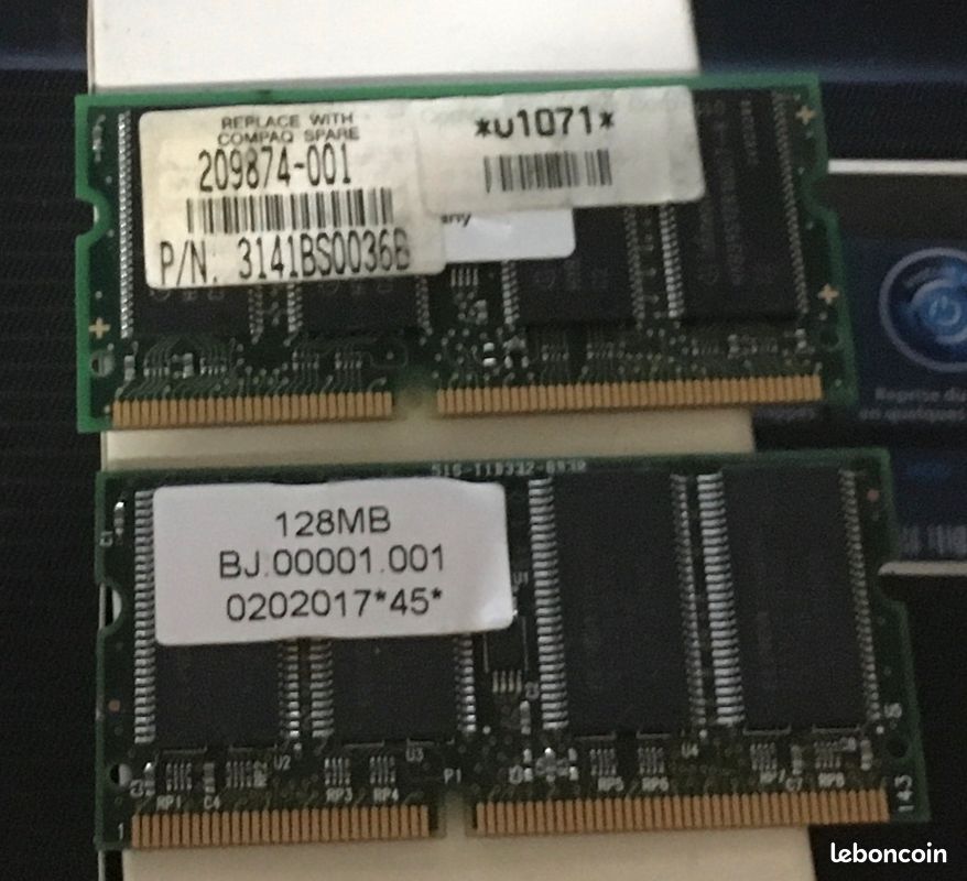2 barettes memoire compaq spare et BJ00001 (image 1)