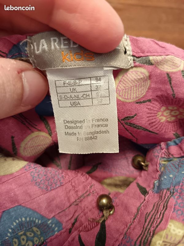 Haut Fille Dunnes Avec Motif - Taille 2-3 Ans, Manches Longues, 100% Coton, Très Bon état