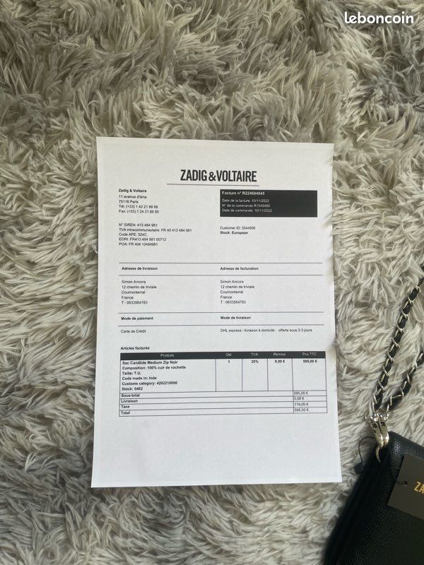 Sac À Main/Sac À Bandoulière Zadig & Voltaire Noir En Cuir (image 3)