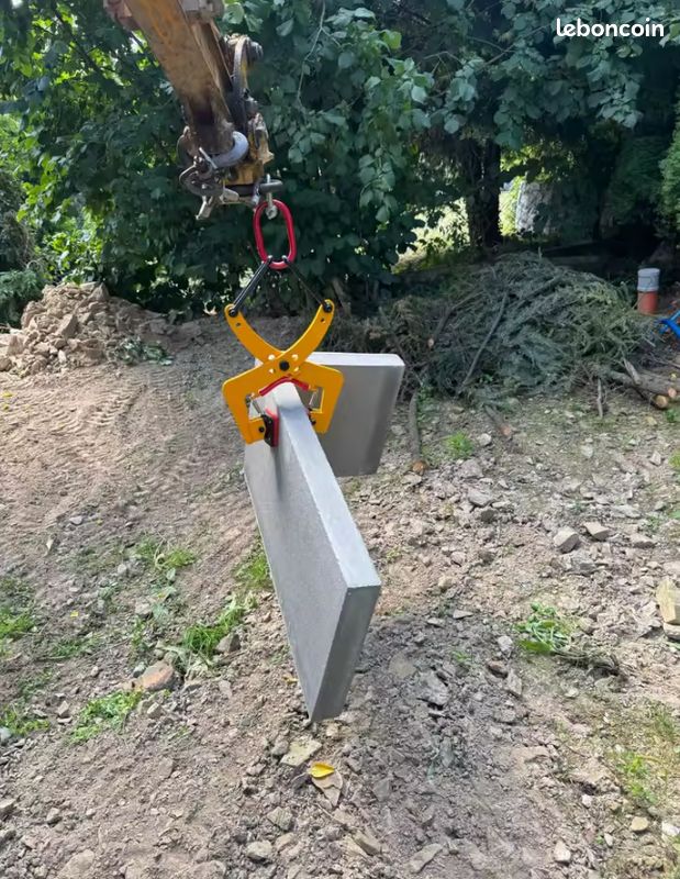 Pince à Pierre Levage 350 Kg - Pince De Levage Rouge Réglable 30-51 Cm - Pas D'Effort Montage