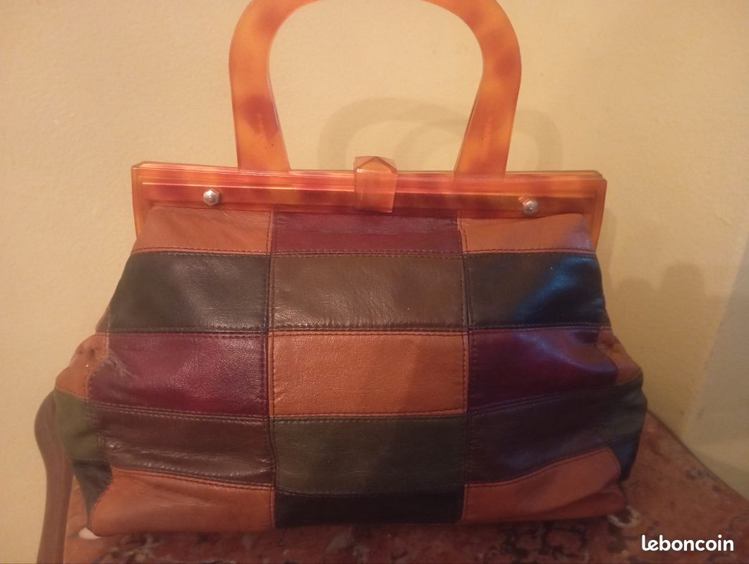 Sac à main années 70 patchwork (image 1)