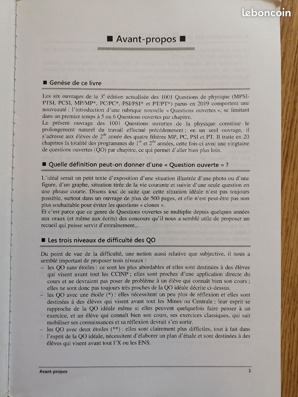 Livre Physique Prépa MP/PC/PSI/PTI : Questions ouvertes de Physique (Ellipses) (image 3)
