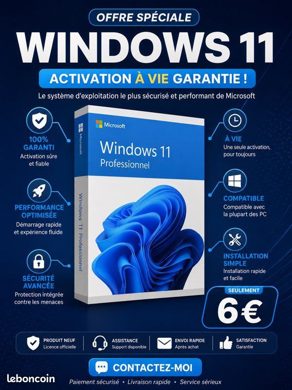 Clé d'activation Windows 11 Pro - Installation Facile (image 1)