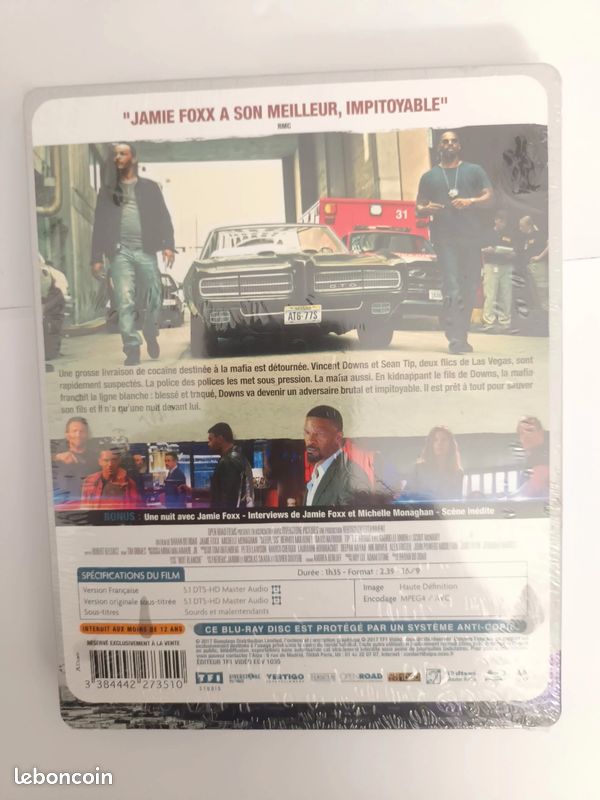 Blu-ray steelbook Sleepless Jamie Foxx. Neuf sous blister (image 2)