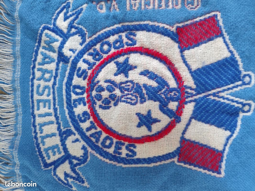 Écharpe Olympique De Marseille (OM) - Bleue - Brodée - Occasion