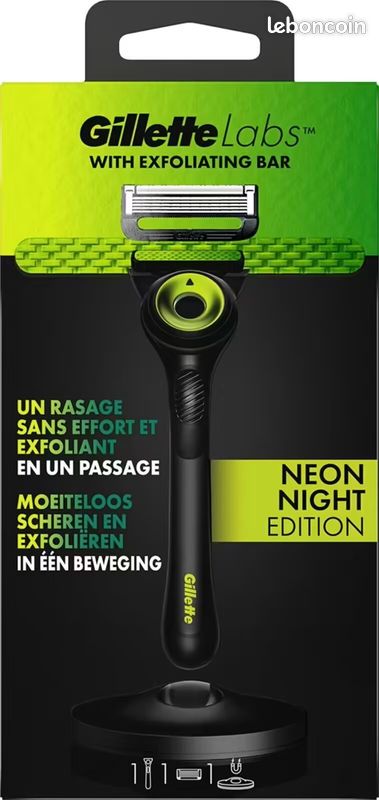 47_Gillette Labs Rasoir Pour Homme Avec Barre Exfoliante 1 Manche 1 Lame neon night (image 4)