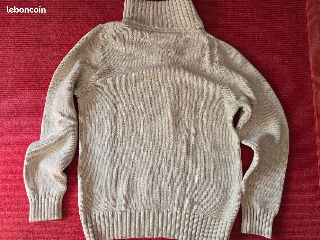 Pull Celio col montant boutons blanc cassé Vêtements