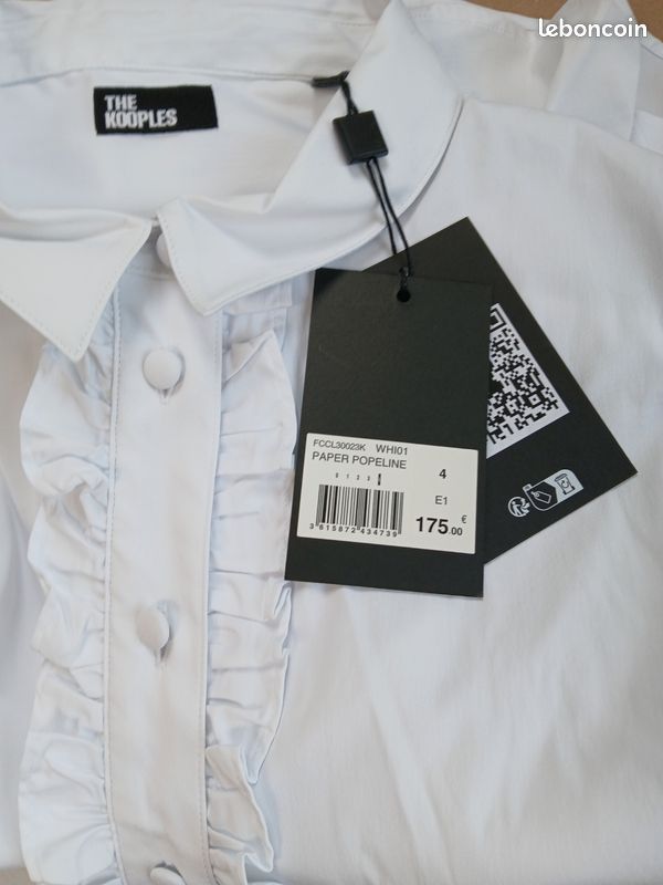 Chemise Femme The Kooples Sport - Noir Avec Motifs Blancs - Taille 1 - Neuve Sans étiquette