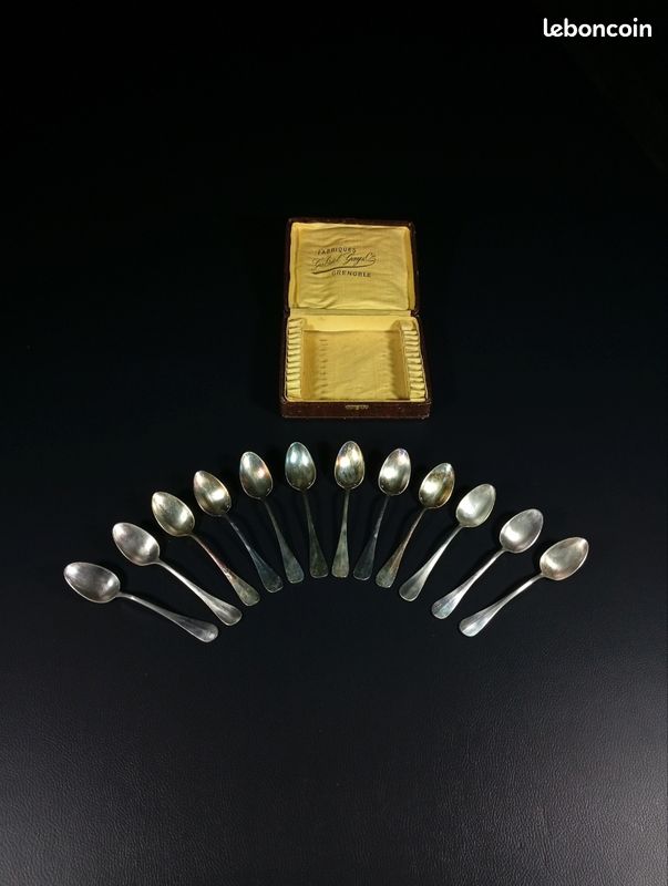 ANCIEN COFFRET COUVERTS Service Gigot Orbrille En Argent Fourré Tete ANCIEN COFFRET COUVERTS Service Gigot Orbrille En Argent Fourré Tete