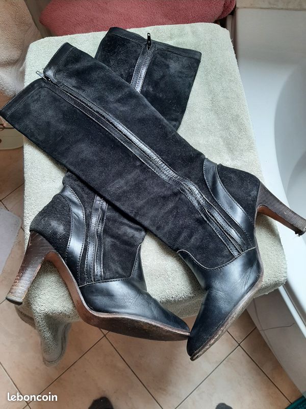 Bottes noires cuir (image 2)