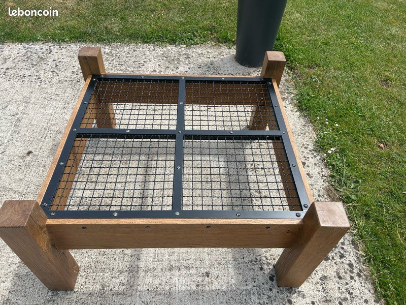 Table basse chêne et acier (image 1)