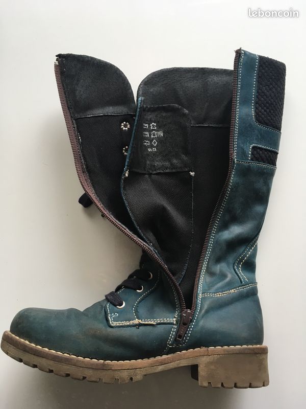 Bottes en cuir bleu - emacao (image 3)