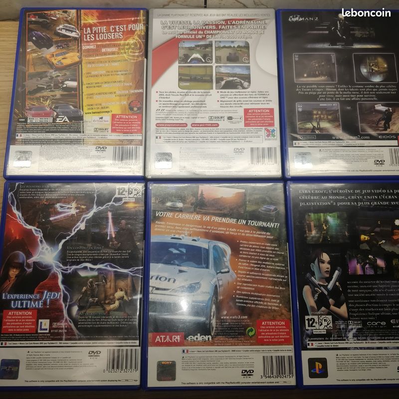 Lot De 6 Jeux De Course PS2 - Dont Need For Speed - Éditions EA - Bon état