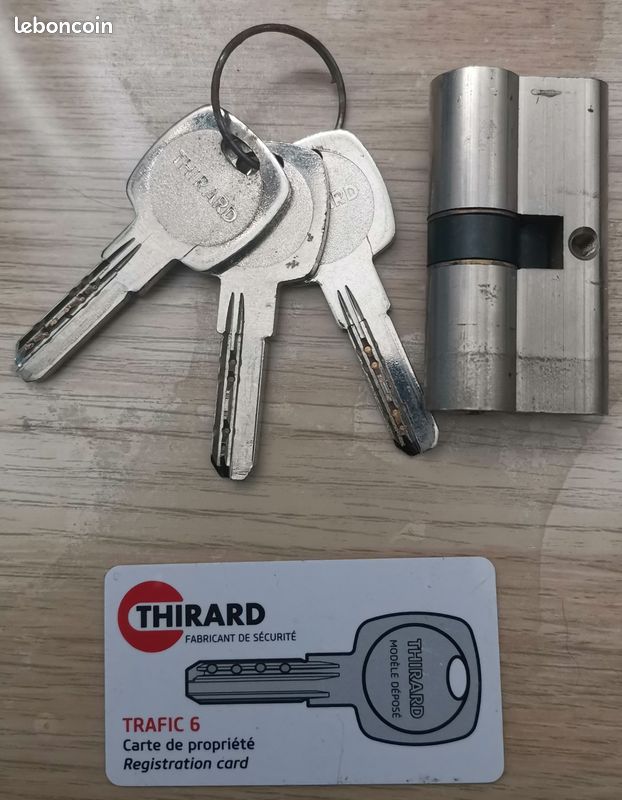 Thirard – Lot de 2 cylindres de serrure européens 30x30 mm – Double entrée – 8 clés réversibles – Mécanisme à 6 goupilles – Sécurité renforcée