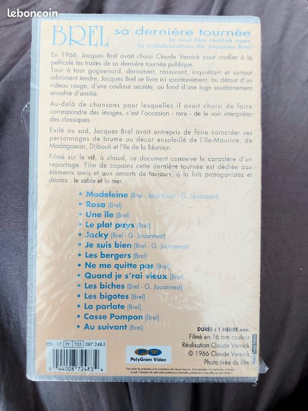 Cassette video Jacques Brel (image 2)