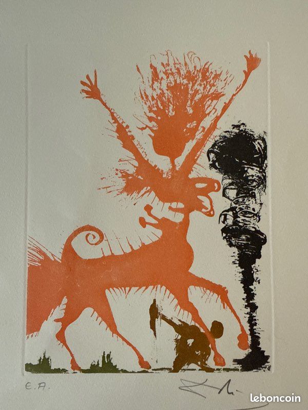 Gravure originale à l’aquatinte Salvador Dali (image 3)