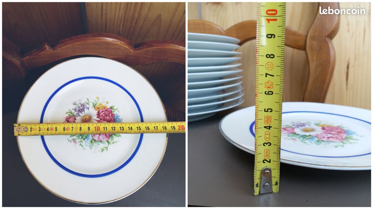 Lot de 10 assiettes à huîtres Moulin des Loups Orchies