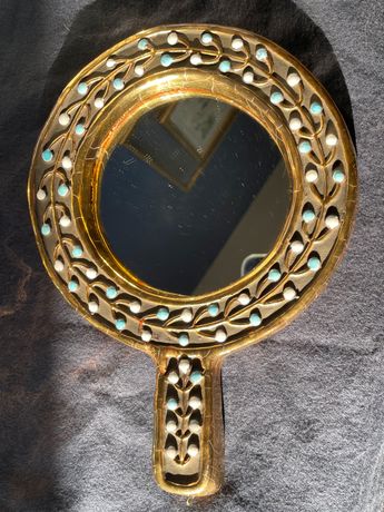 Grand miroir rectangulaire à moulures beiges 120x180 ALIENOR