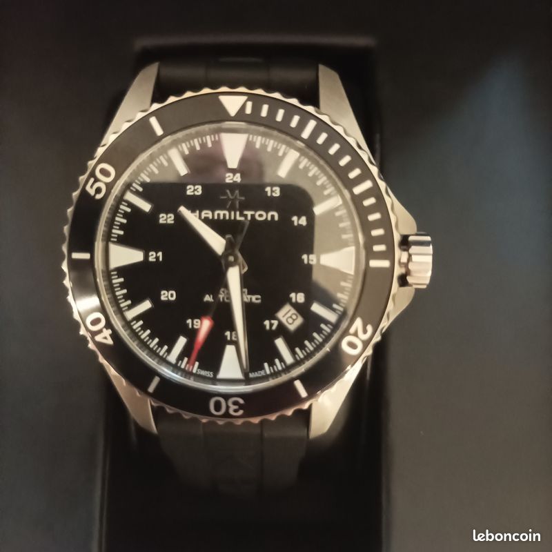 Montre Hamilton Khaki Navy Automatique Suisse - Boîtier 42mm Noir - Occasion Complète