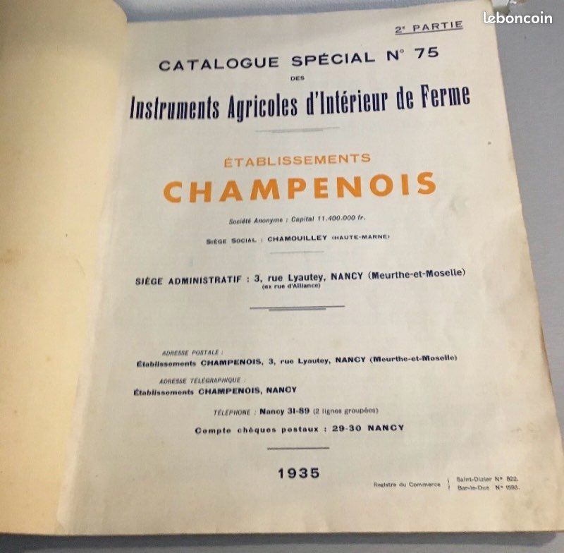 Catalogue Special N75 Des Instruments Agricoles D’Intérieur De Ferme-1935 (image 2)