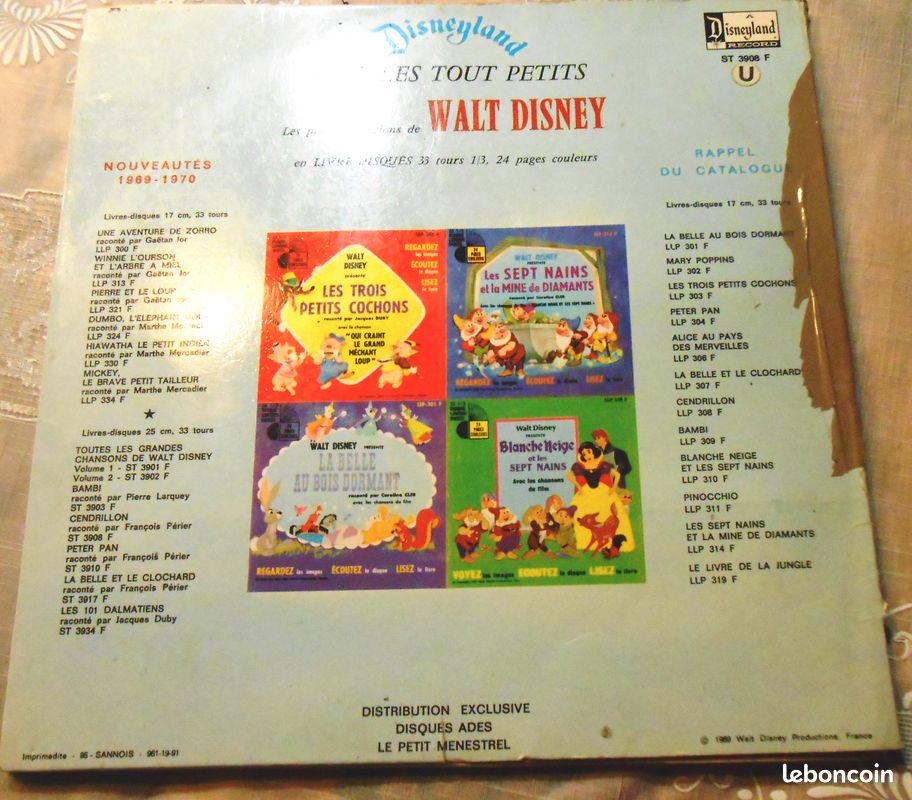 Livre disque CENDRILLON 33 TOURS (vic) (image 2)