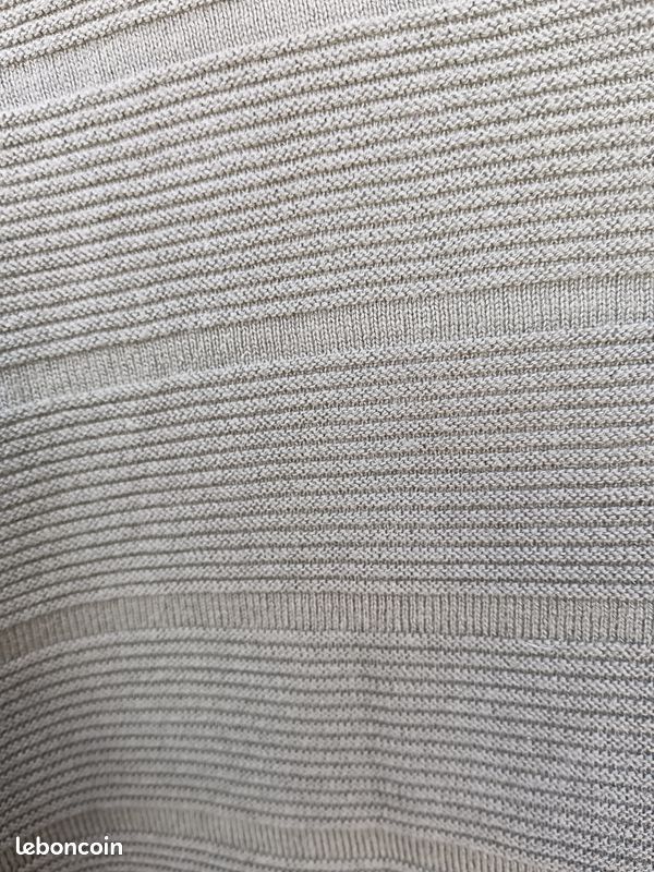 Pull léger homme vert kaki rayé. Taille XL (image 2)