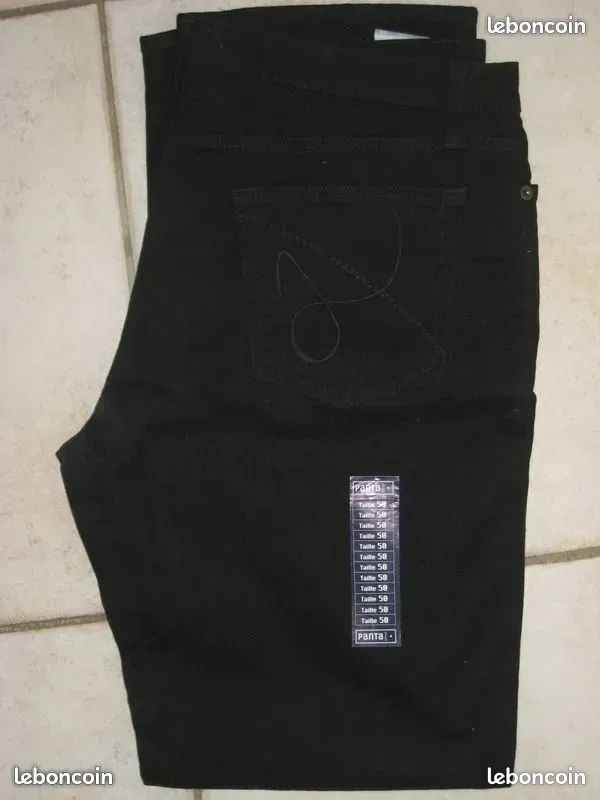 Pantalon Droit Noir En Coton Pantashop - Taille 36 - Occasion Très Bon État