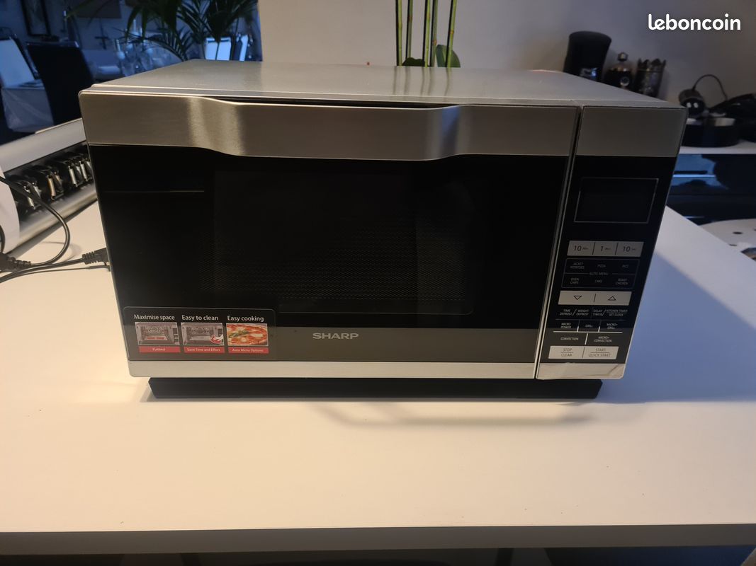 Micro-ondes Combiné SHARP R861s Inox - Neuf, 900W, 13 Programmes, 2 Ans Garantie
