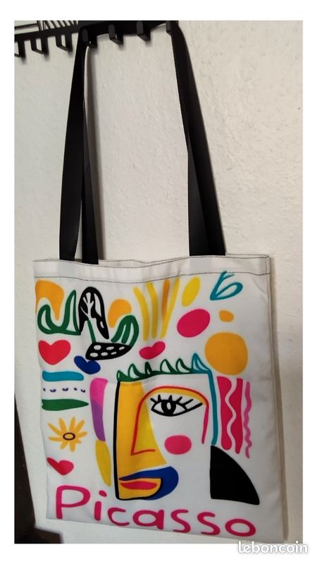 Sac fourre-tout imprimé Picasso, solide, coloré, parfait état (image 2)