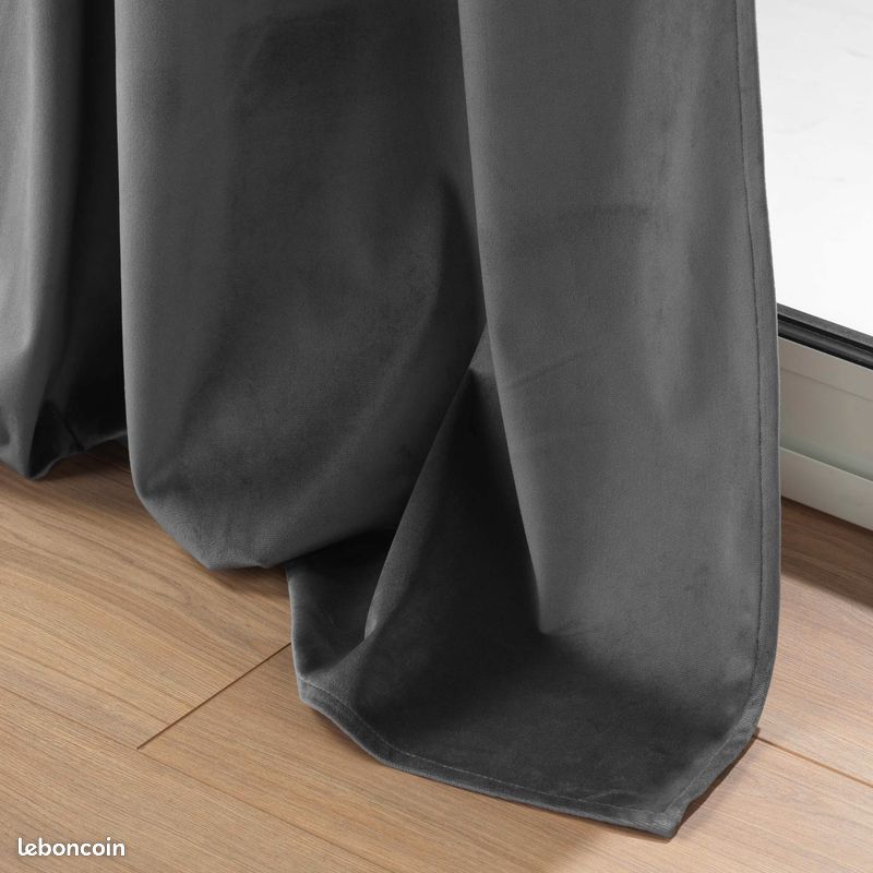 Rideau a poils doux 140 x 240 cm Caresses anthracite (image 4)