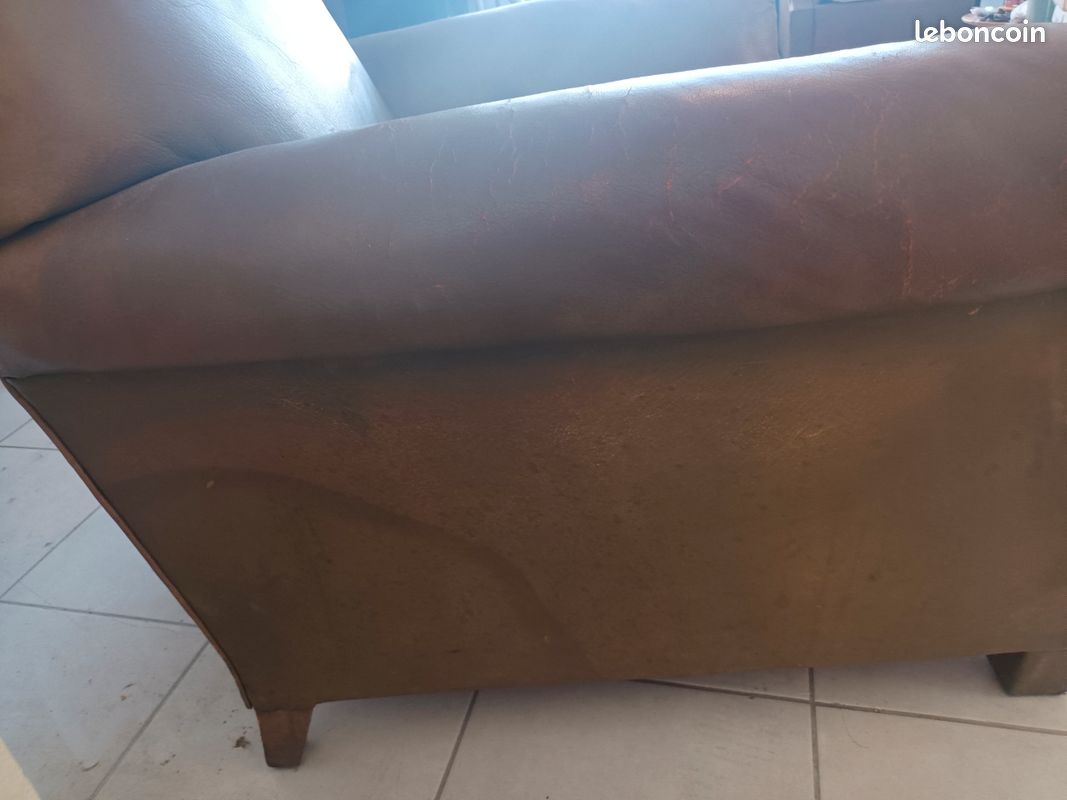 2 fauteuils cuir vintage (image 4)