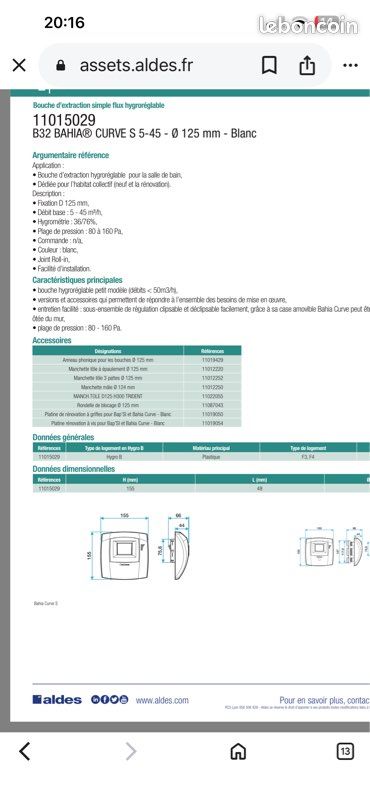 Bouche VMC hygro ALDES SDB (image 2)