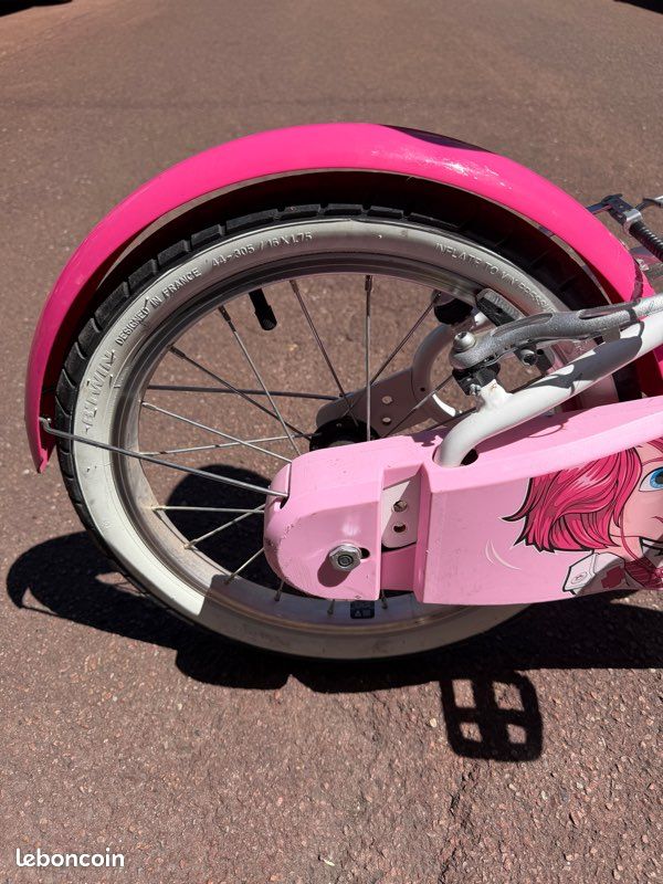 CUMELLIIR Vélo Enfant 16 Pouces – Cadre Acier, Roues Stabilisatrices, Hauteur Réglable (selle 46-53 Cm, Guidon 78-84 Cm) – Dès 4 Ans – Rose