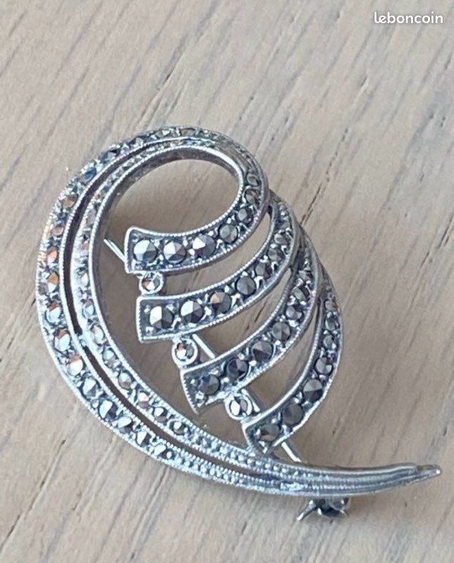 Broche Ancienne Or Blanc Platine et Diamants – Benoit Joaillier