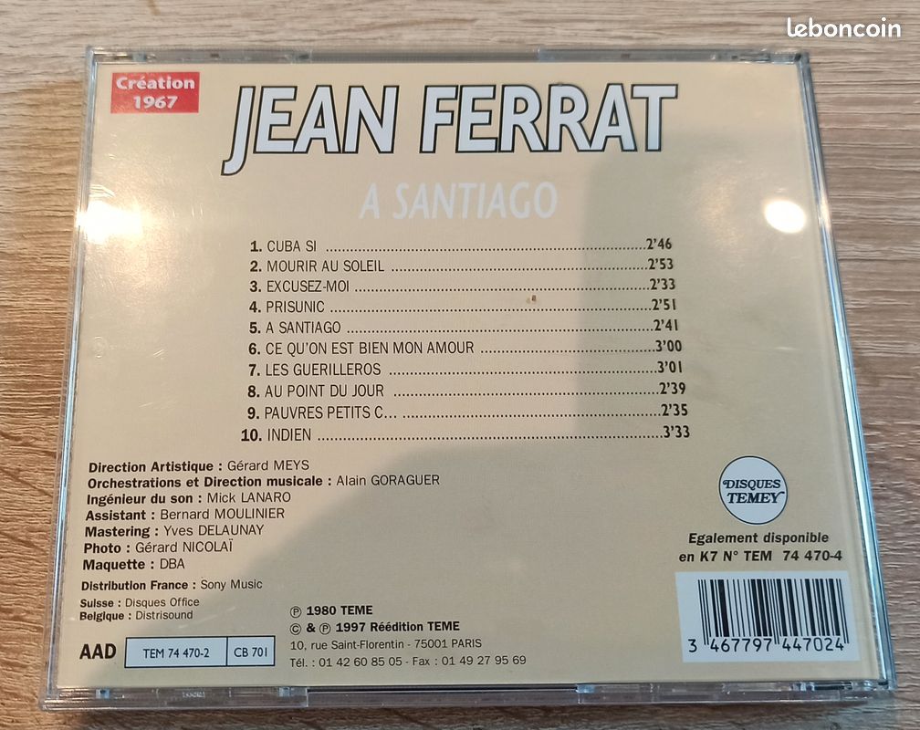 Cd Audio Jean Ferrat. À Santiago Cuba si (image 2)