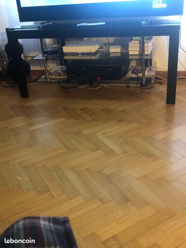 Table télé acier et verre (image 1)