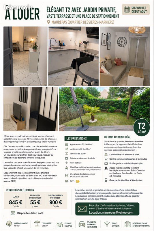 Appartement 2 pièces 40 m² · à Maurepas · 40 m² · 900 €