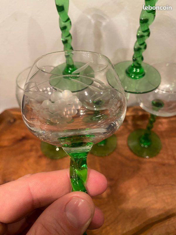 6 verres vin blanc pieds torsadés 💚 (image 4)