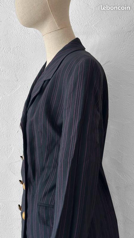 Chemisier Vintage Louis Feraud Taille 38 - Bleu, Polyester, Occasion En Très Bon état, Très Joli