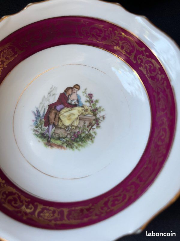 Lot miniature porcelaine vintage motif violette - Collection
