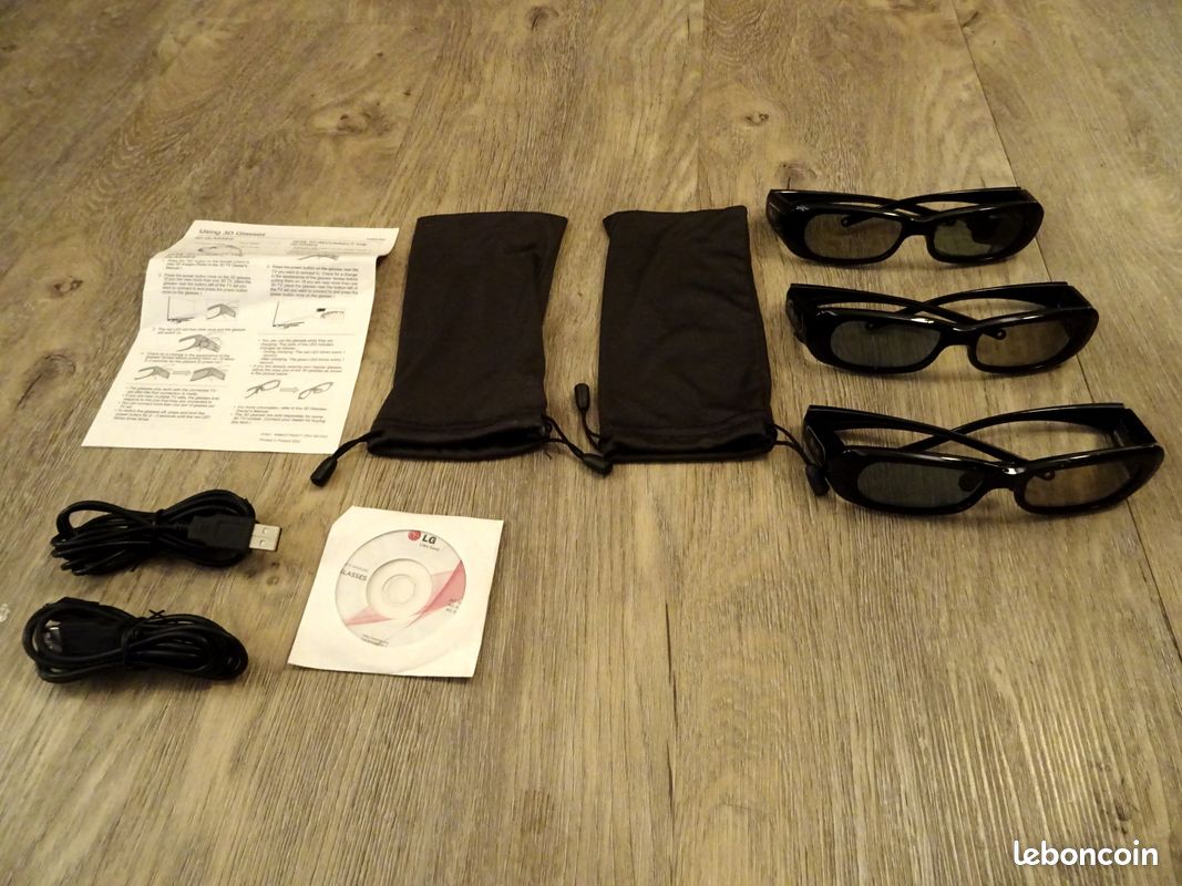 2 paires lunettes 3d tv lg ag-s250 (image 1)