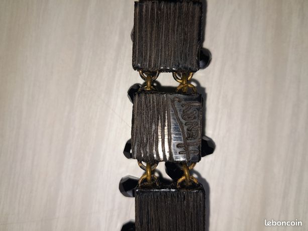 Bracelet Ancien Rare En Talosel – Signé Henry Périchon (élève De Line Vautrin) – Métal Doré – Occasion