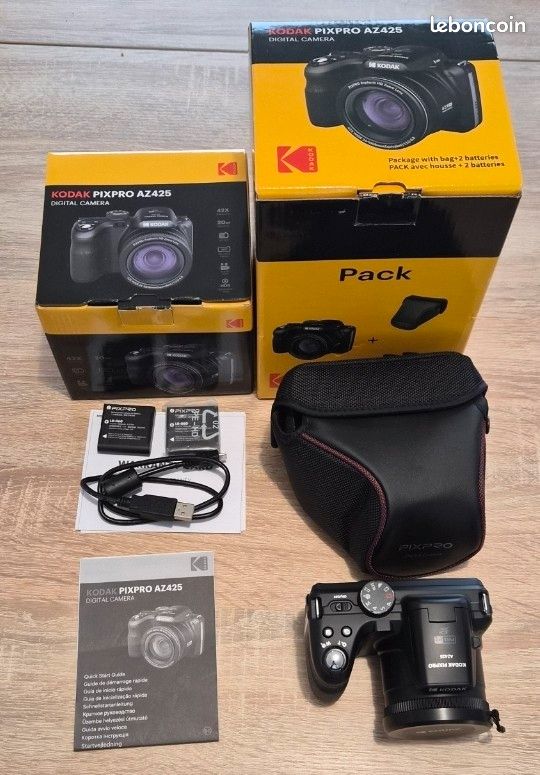 Appareil photo Kodak Pixpro AZ425 – 2 batteries + housse + boîte – Garantie 09/2026 - Photo, audio & vidéo Appareil photo Kodak Pixpro AZ425 – 2 batteries + housse + boîte – Garantie 09/2026 - Photo, audio & vidéo
