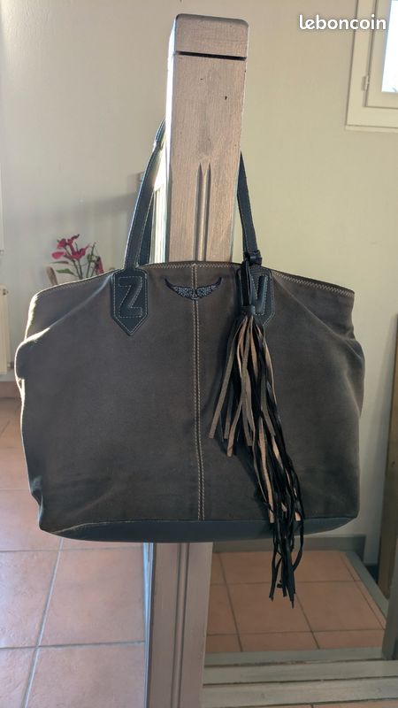 Sac cabas Zadig et Voltaire mick suède bleu (image 1)